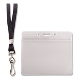 Advantus Resealable ID Badge Holders, J-Hook and 36" Lanyard, Horizontal, Frosted 4.13" x 3.75" Holder, 3.88" x 2.63" Insert, 20/Pack (AVT91132) Pack of 20