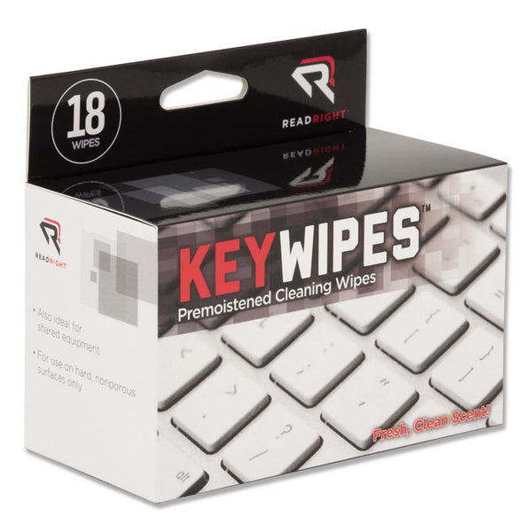 Read Right® KeyWipes Keyboard Wet Wipes, 6.88 x 5, Unscented, 18/Box (REARR1233) Box of 18