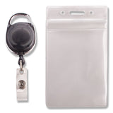 Advantus Resealable ID Badge Holders with 30" Cord Reel, Vertical, Frosted 3.68" x 5" Holder, 2.5" x 4" Insert, 10/Pack (AVT91129) Pack of 10