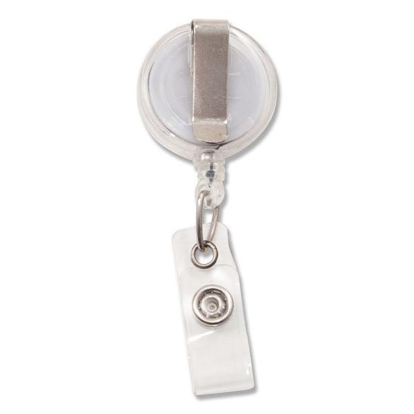 Advantus Translucent Retractable ID Card Reel, 30" Extension, Clear, 12/Pack (AVT75473) Pack of 12