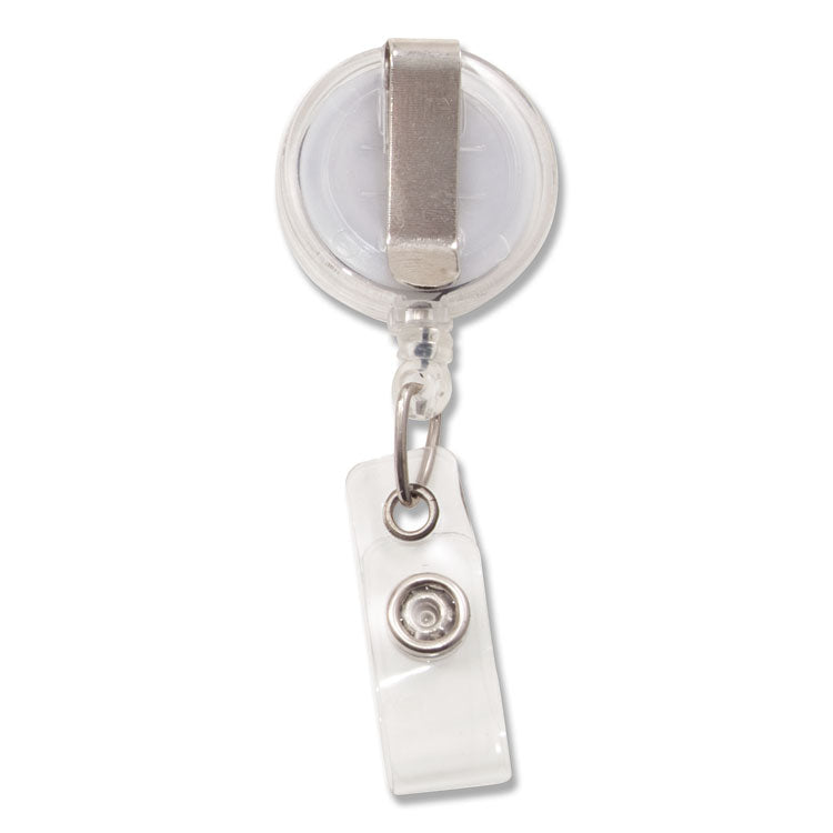 Advantus Translucent Retractable ID Card Reel, 30" Extension, Clear, 12/Pack (AVT75473) Pack of 12