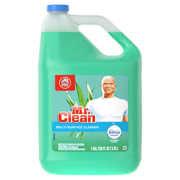 Mr. Clean® Multipurpose Cleaning Solution with Febreze, 128 oz Bottle, Meadows and Rain Scent (PGC23124)