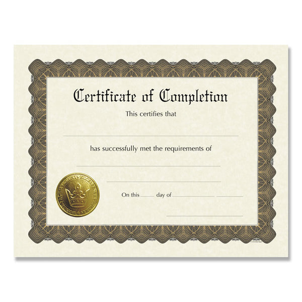 Great Papers!® Ready-to-Use Certificates, Completion, 11 x 8.5, Ivory/Brown/Gold Colors with Brown Border, 6/Pack (COS930400) Pack of 6