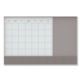 U Brands 3N1 Magnetic Glass Dry Erase Combo Board, 48 x 36, Month View, White Surface and Frame (UBR3198U0001) Each