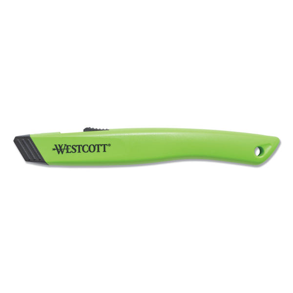 Westcott® Safety Ceramic Blade Box Cutter, 0.5" Blade, 5.5" Plastic Handle, Green (ACM16475) Each