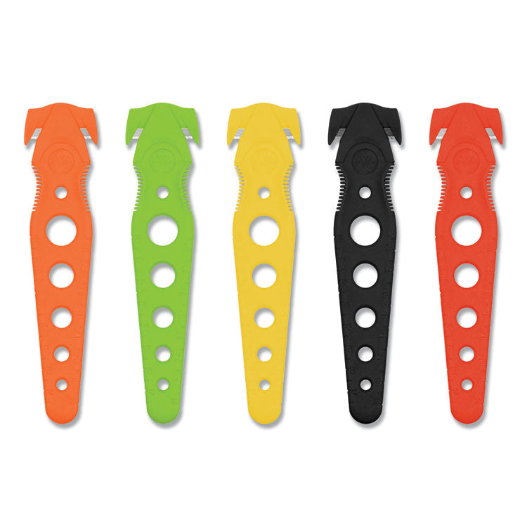 Westcott® Safety Cutter, 1.2" Blade, 5.75" Plastic Handle, Assorted, 5/Pack (ACM17379) Pack of 5