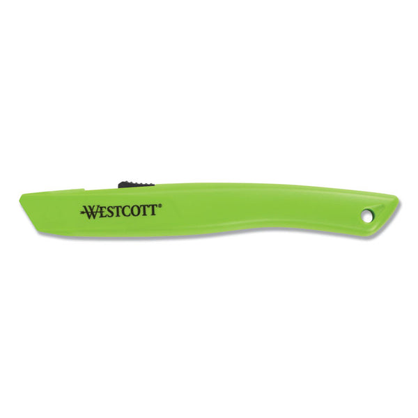 Westcott® Safety Ceramic Blade Box Cutter, 0.5" Blade, 6.15" Plastic Handle, Green (ACM17519) Each