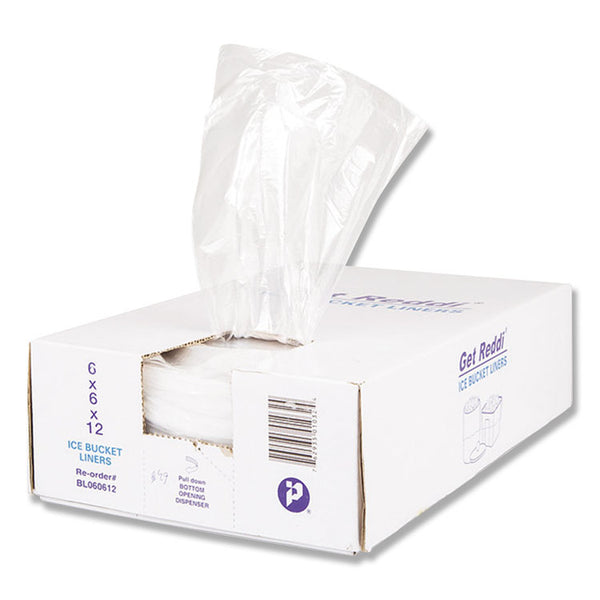 Inteplast Group Ice Bucket Liner Bags, 3 qt, 0.5 mil, 6" x 12", Clear, 1,000/Carton (IBSBL060612)