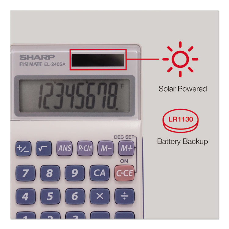 Sharp® EL240SB Handheld Business Calculator, 8-Digit LCD (SHREL240SAB) Each