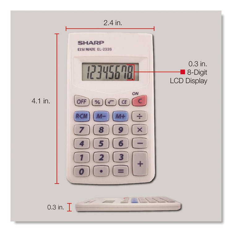 Sharp® EL233SB Pocket Calculator, 8-Digit LCD (SHREL233SB) Each