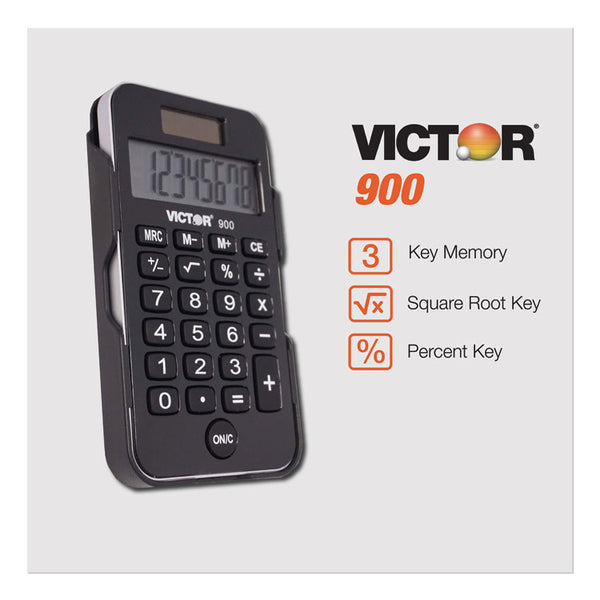 Victor® 900 Antimicrobial Pocket Calculator, 8-Digit LCD (VCT900)