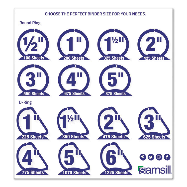 Samsill® Earth's Choice Plant-Based D-Ring View Binder, 3 Rings, 1.5" Capacity, 11 x 8.5, White (SAM16957)