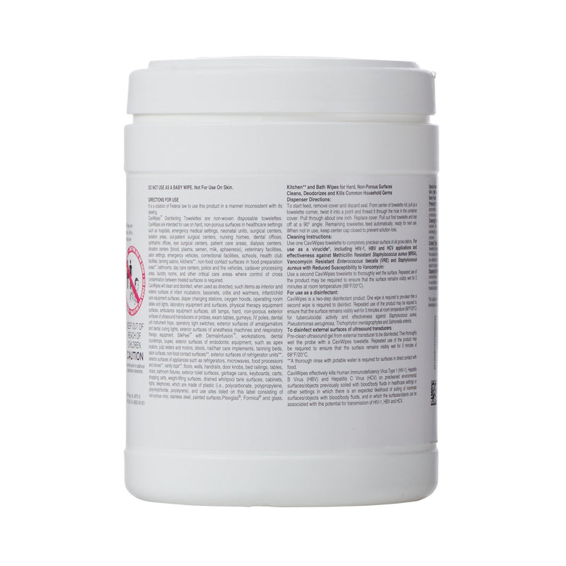 CaviWipes™ Surface Disinfectant Premoistened Alcohol Based Manual Pull Wipe 220 Count Canister Alcohol Scent NonSterile (884611_CN) 1/CN
