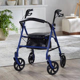 McKesson 4 Wheel Rollator Blue Adjustable Height / Folding Steel Frame (1065269_EA) 1/EA