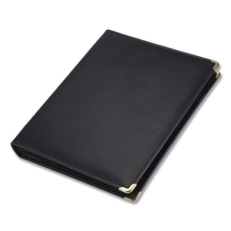 Samsill® Classic Collection Zipper Ring Binder, 3 Rings, 1.5" Capacity, 11 x 8.5, Black (SAM15250)