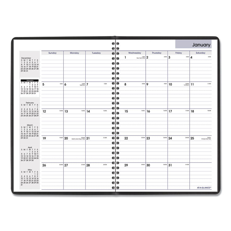 AT-A-GLANCE® DayMinder Monthly Planner, Ruled Blocks, 12 x 8, Black Cover, 14-Month (Dec to Jan): 2023 to 2025 (AAGG47000)