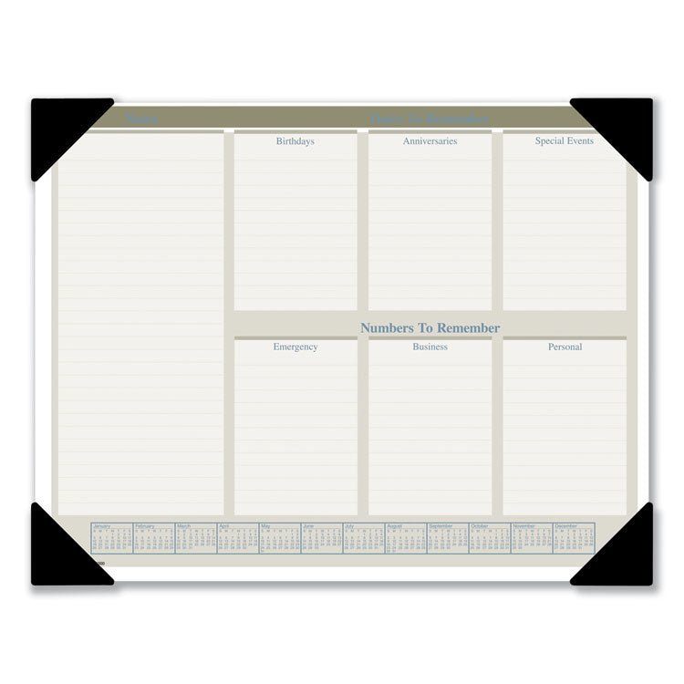 AT-A-GLANCE® Executive Monthly Desk Pad Calendar, 22 x 17, White Sheets, Black Corners, 12-Month (Jan to Dec): 2024 (AAGHT1500)