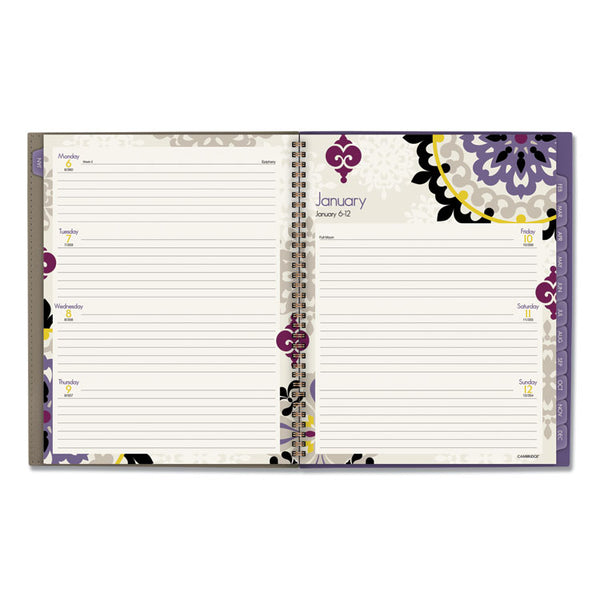 Cambridge® Vienna Weekly/Monthly Appointment Book, Geometric Artwork, 11 x 8.5, Purple/Tan Cover, 12-Month (Jan to Dec): 2025 (AAG122905) Each