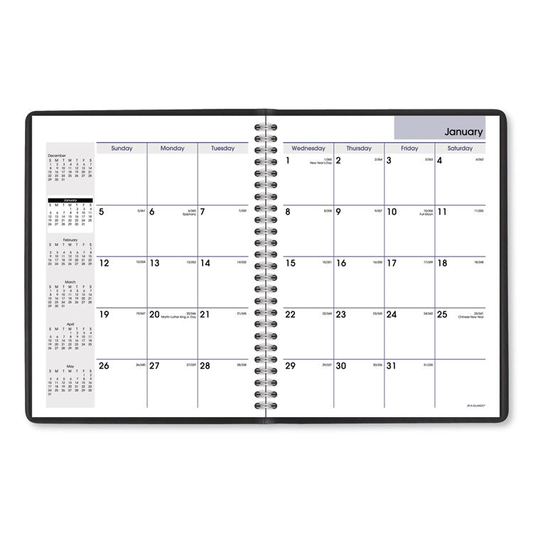 AT-A-GLANCE® DayMinder Monthly Planner with Notes Column, Ruled Blocks, 8.75 x 7, Black Cover, 12-Month (Jan to Dec): 2024 (AAGG40000)