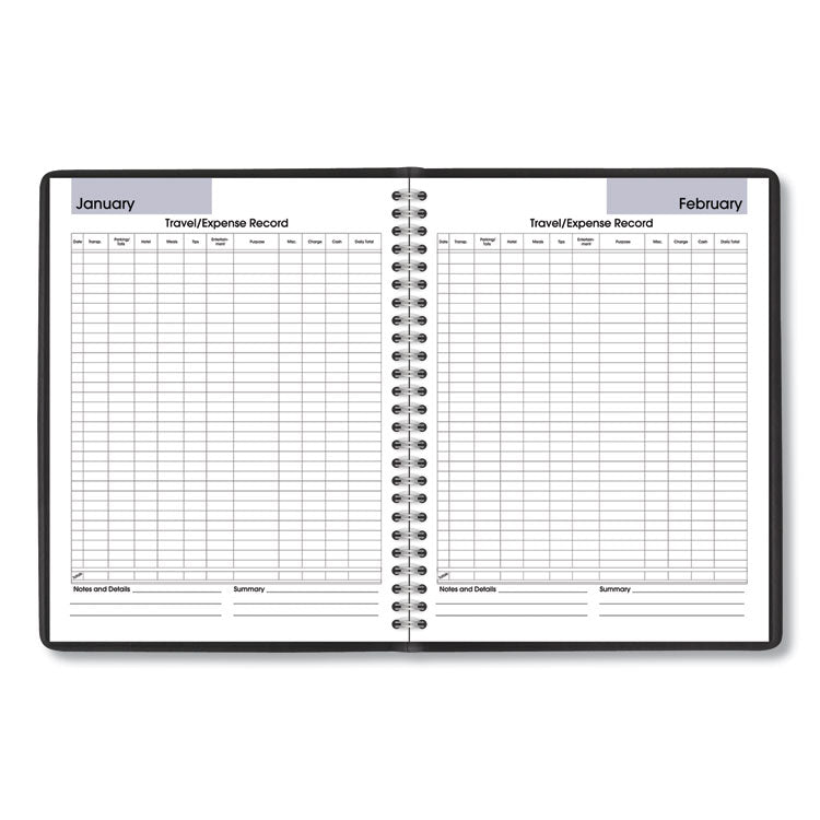 AT-A-GLANCE® DayMinder Monthly Planner with Notes Column, Ruled Blocks, 8.75 x 7, Black Cover, 12-Month (Jan to Dec): 2024 (AAGG40000)
