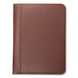 Samsill® Contrast Stitch Leather Padfolio, 8 1/2 x 11, Leather, Tan (SAM71716)