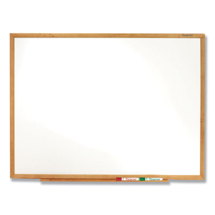 Quartet® Classic Series Total Erase Dry Erase Boards, 36 x 24, White Surface, Oak Fiberboard Frame (QRTS573)