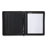 Samsill® Leather Multi-Ring Zippered Portfolio, Two-Part, 1" Cap, 11 x 13 1/2, Black (SAM15540)