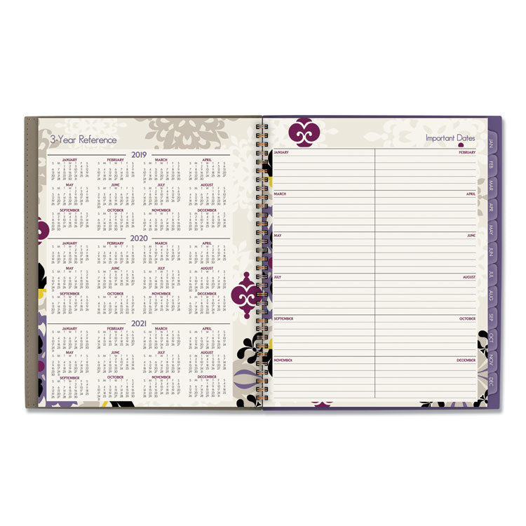 Cambridge® Vienna Weekly/Monthly Appointment Book, Vienna Geometric Artwork, 11 x 8.5, Purple/Tan Cover, 12-Month (Jan to Dec): 2024 (AAG122905)