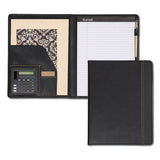 Samsill® Slimline Padfolio, Leather-Look/Faux Reptile Trim, Writing Pad, Black (SAM71220)