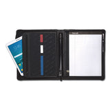 Samsill® Leather Multi-Ring Zippered Portfolio, Two-Part, 1" Cap, 11 x 13 1/2, Black (SAM15540)