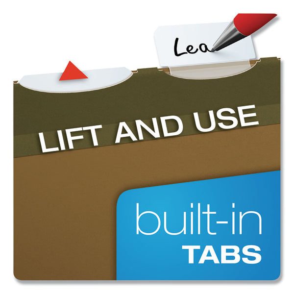 Pendaflex® Ready-Tab Reinforced Hanging File Folders, Legal Size, 1/6-Cut Tabs, Standard Green, 25/Box (PFX42591) Box of 25