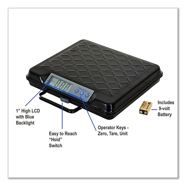Brecknell Portable Electronic Utility Bench Scale, 250 lb Capacity, 12.5 x 10.95 x 2.2  Platform (SBWGP250) Each
