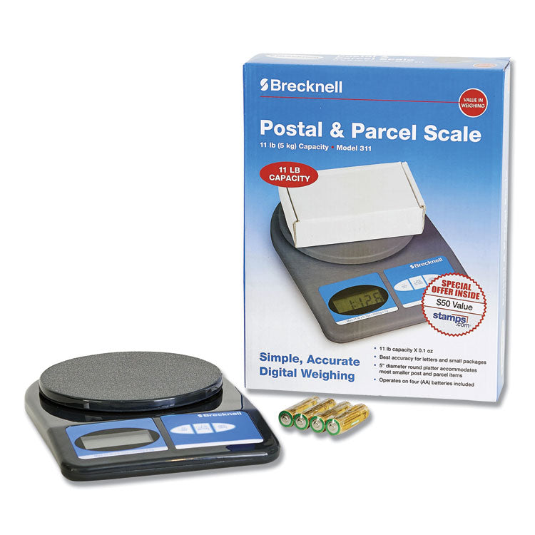 Brecknell Model 311 -- 11 lb. Postal/Shipping Scale, Round Platform, 6" dia (SBW311) Each
