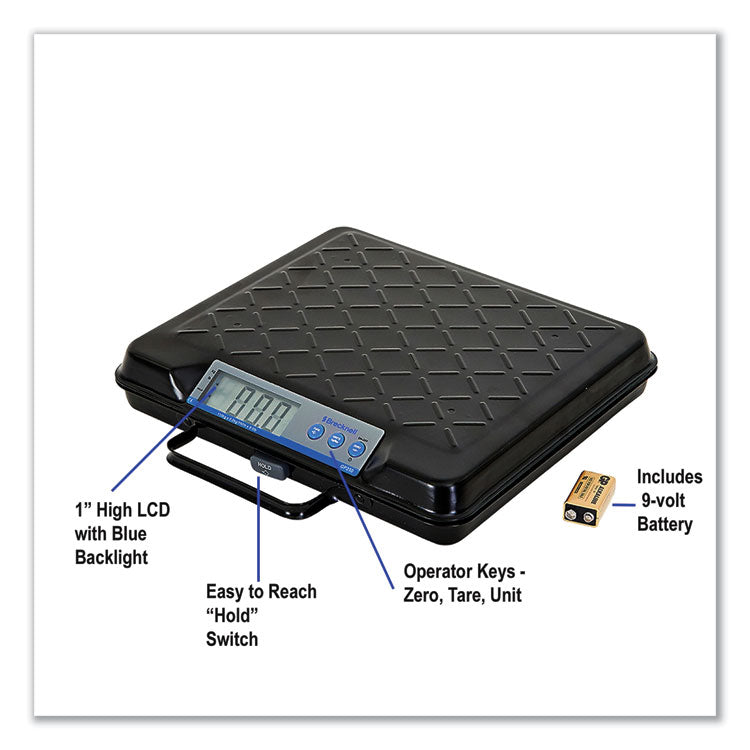 Brecknell Portable Electronic Utility Bench Scale, 100 lb Capacity, 12.5 x 10.95 x 2.2  Platform (SBWGP100) Each