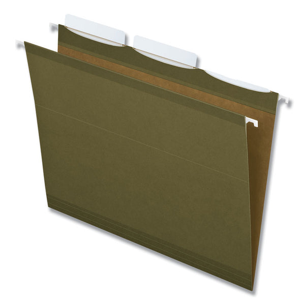 Pendaflex® Ready-Tab Reinforced Hanging File Folders, Letter Size, 1/3-Cut Tabs, Standard Green, 25/Box (PFX42620) Box of 25