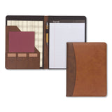 Samsill® Two-Tone Padfolio with Spine Accent, 10.6w x 14.25h, Polyurethane, Tan/Brown (SAM71656)
