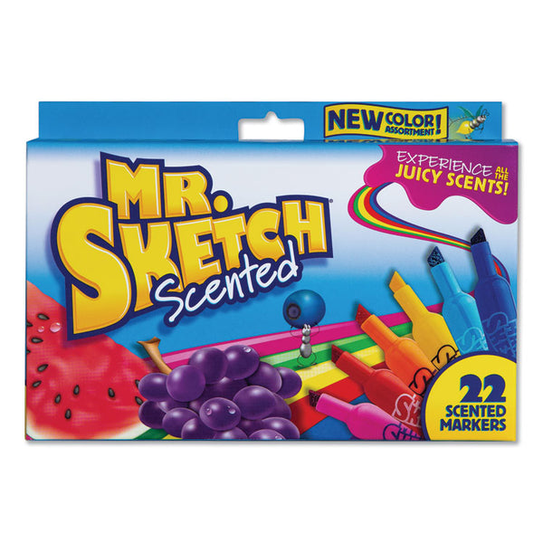 Mr. Sketch® Scented Watercolor Marker, Broad Chisel Tip, Assorted Colors, 22/Pack (SAN2054594) Pack of 22