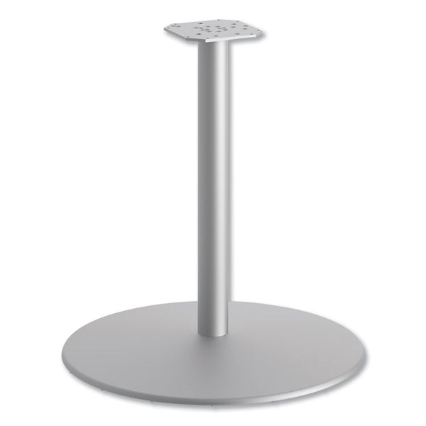 HON® Between Round Disc Base for 30" Table Tops, 27.79" High, Textured Silver (HONHBTTD30)