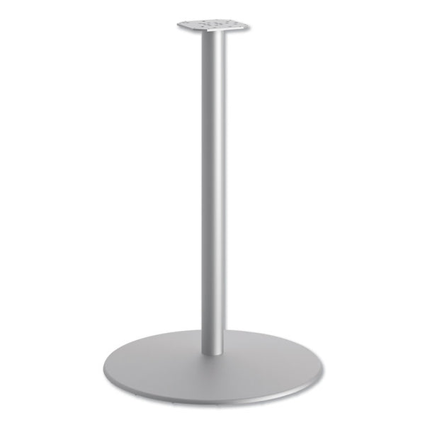 HON® Between Round Disc Base for 42" Table Tops, 40.79" High, Textured Silver (HONHBTTD42)