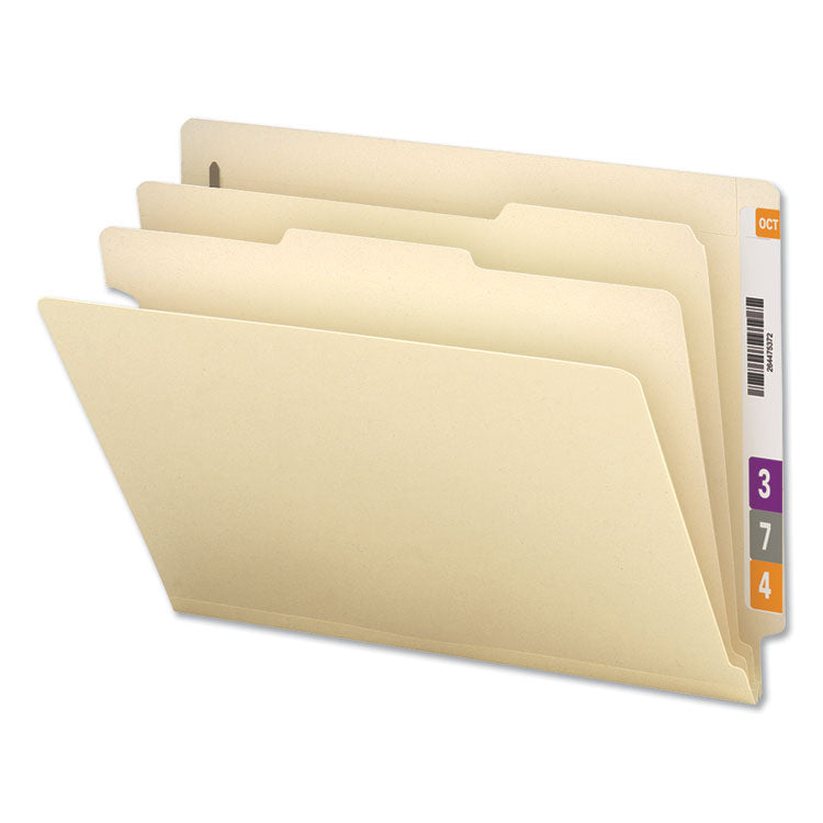 Universal® Six-Section Manila End Tab Classification Folders, 2" Expansion, 2 Dividers, 6 Fasteners, Letter Size, Manila, 10/Box (UNV16150) Box of 10