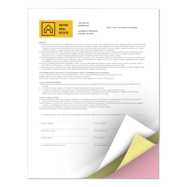 xerox™ Revolution Carbonless 3-Part Paper, 8.5 x 11, White/Canary/Pink, 5,000/Carton (XER3R12425)