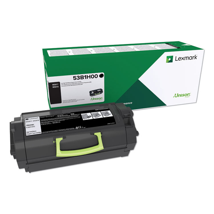 Lexmark™ 53B1000 Unison High-Yield Toner, 25,000 Page-Yield, Black (LEX53B1H00) Each