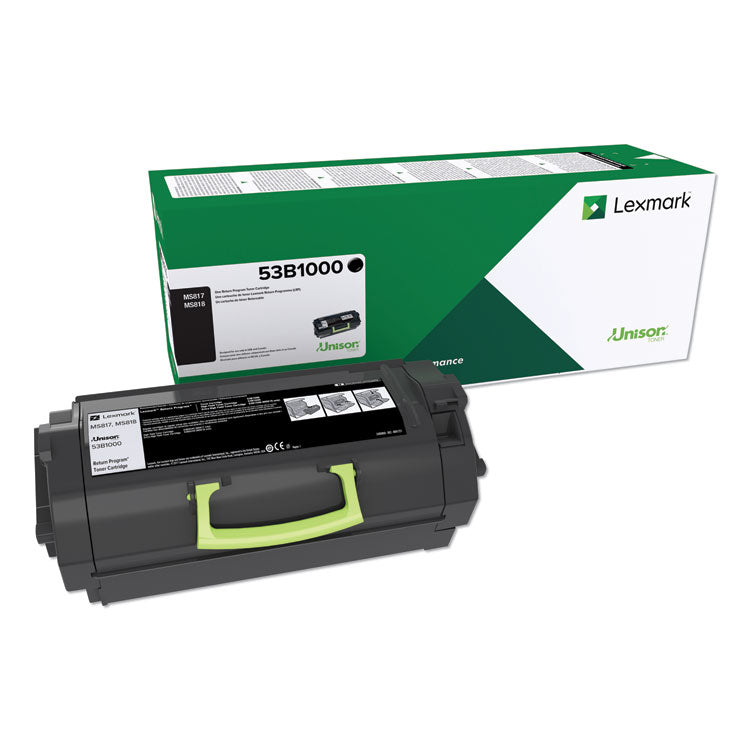 Lexmark™ 53B1000 Unison Toner, 11,000 Page-Yield, Black (LEX53B1000) Each