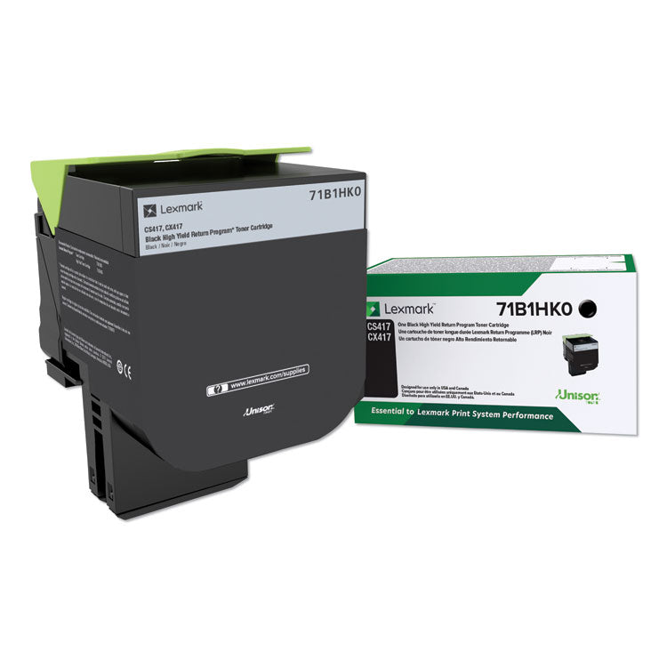 Lexmark™ 71B1HK0 Unison High-Yield Toner, 6,000 Page-Yield, Black (LEX71B1HK0)