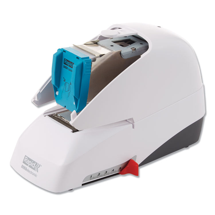 Rapid® 5050e Professional Electric Stapler, 60-Sheet Capacity, White (RPD73157) Each