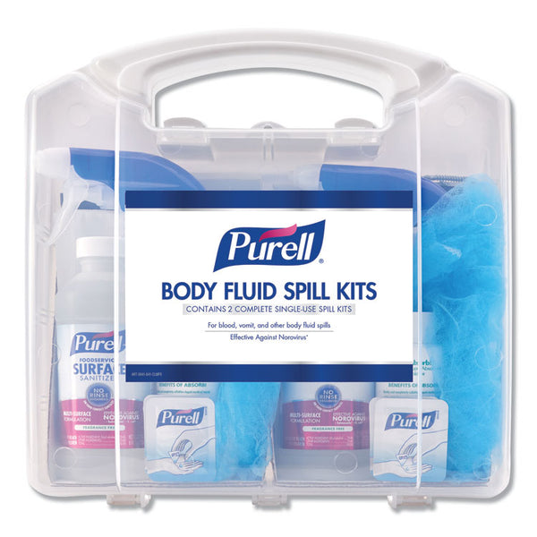 PURELL® Body Fluid Spill Kit, 4.5" x 11.88" x 11.5", One Clamshell Case with 2 Single Use Refills/Carton (GOJ384101CLMS)