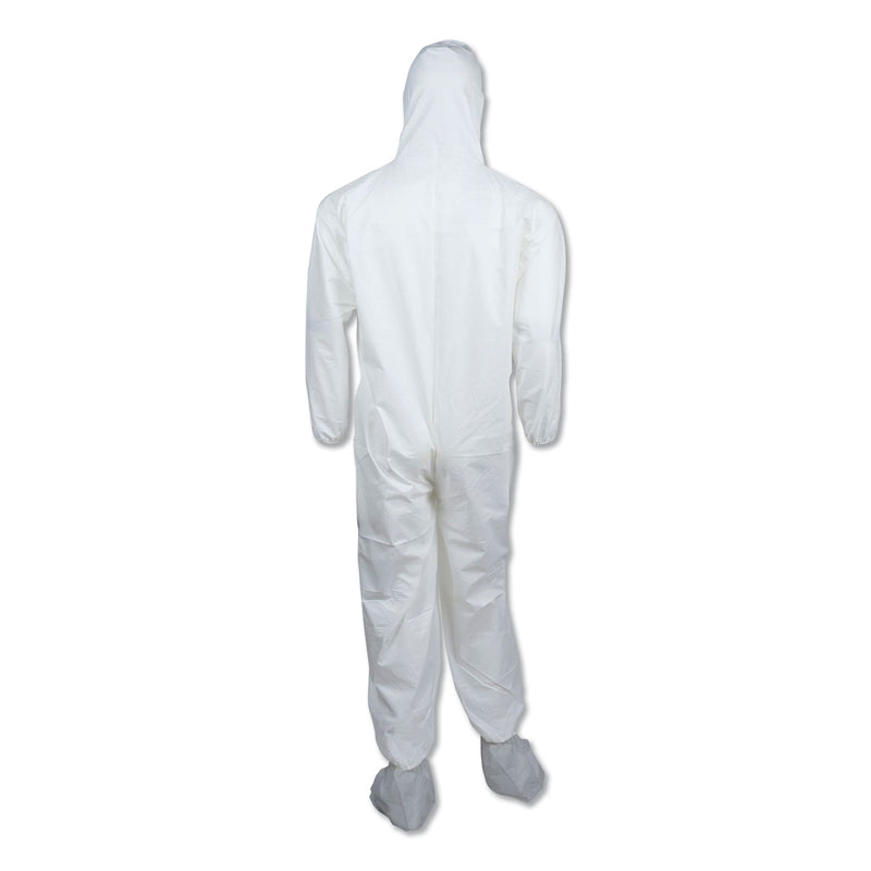 KleenGuard™ A45 Liquid/Particle Protection Surface Prep/Paint Coveralls, Hood, Elastic Wrist/Ankles, Boots, 4XL, White, 25/Carton (ANS48977) Case of 25