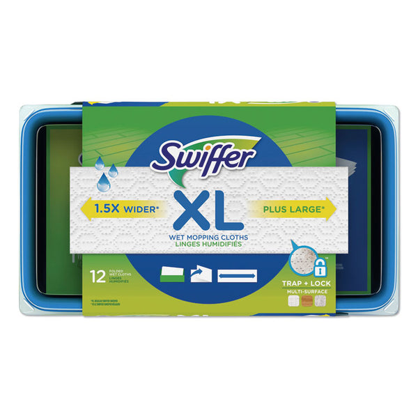 Swiffer® Max/XL Wet Refill Cloths, 16.5 x 9, White, 12/Tub, 6 Tubs/Carton (PGC74471)