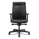 HON® Ignition 2.0 Upholstered Mid-Back Task Chair With Lumbar, Supports 300 lb, 17" to 22" Seat, Black Vinyl Seat/Back, Black Base (HONI2UL2AU10TK)