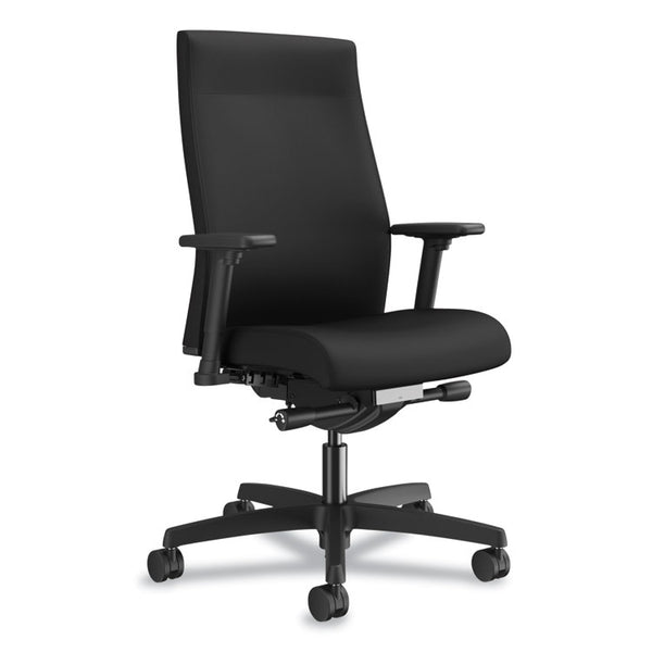 HON® Ignition 2.0 Upholstered Mid-Back Task Chair With Lumbar, Supports Up to 300 lb, 17" to 22" Seat Height, Black (HONI2UL2AC10TK)